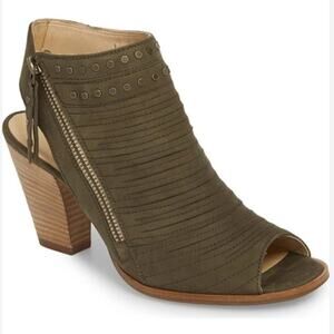 Paul Green Sydney Sandal in Olive Nubuck Leather Studded Rivets 6
